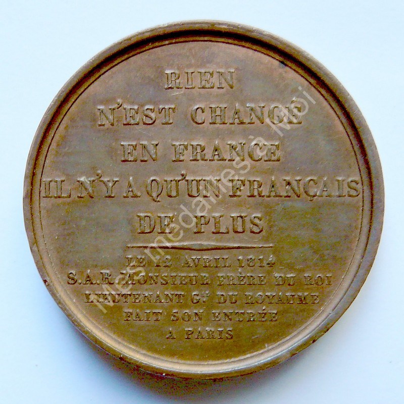 Charles Philippe de France - Entre  Paris - 1814