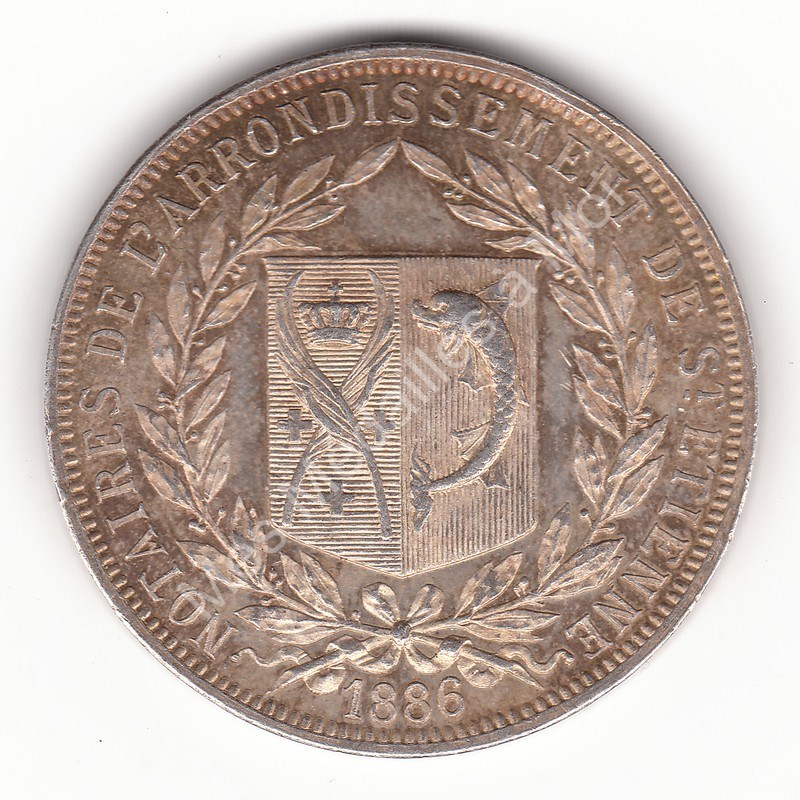 Notaires de St-Etienne - 1886 - flan mat Notaires de St-Etienne - 1886 - flan mat
