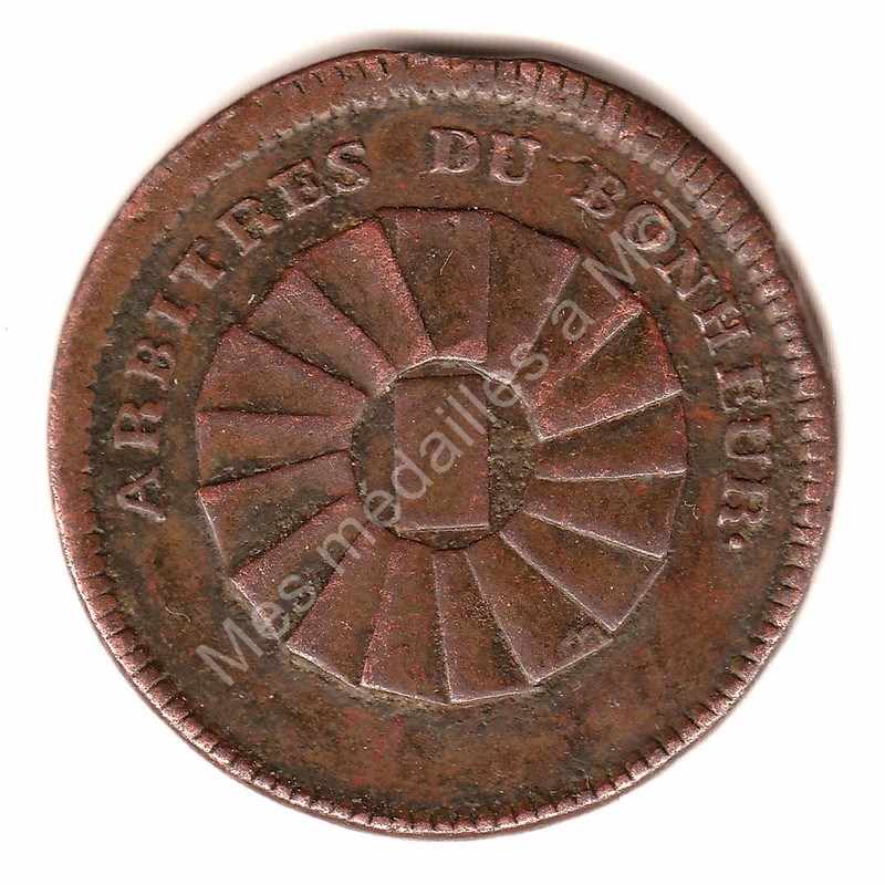 Jeton de jeu suédois en français - 1795 Jeton de jeu suédois en français - 1795
