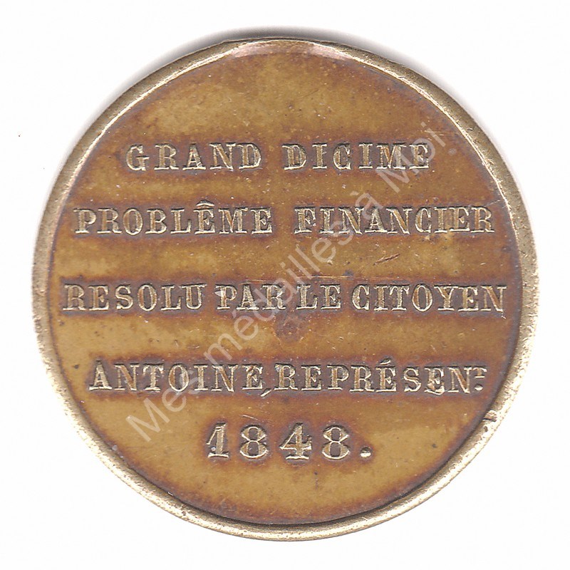 Grand dicime problème financier - 1848 Grand dicime problème financier - 1848