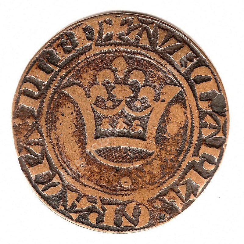 Jeton de compte à la couronne. XV°S. Jeton de compte à la couronne. XV°S.