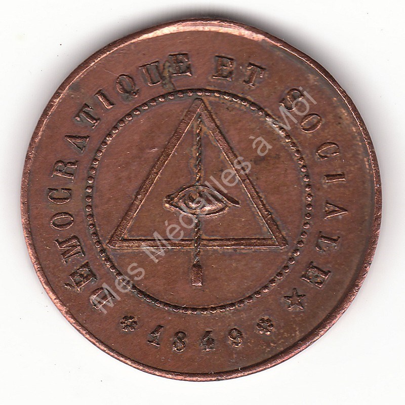 Médaille maçonnique 1849 Médaille maçonnique 1849