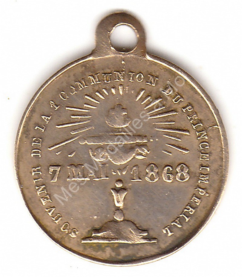 Napoléon IV - Médaillette de 1ère communion - 1868 (a) Napoléon IV - Médaillette de 1ère communion - 1868 (a)