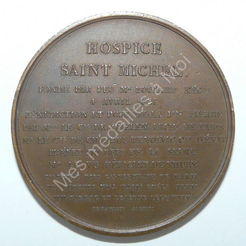 Charles X - Première pierre de l'Hospice St Michel - REF. 1826 Charles X - Première pierre de l'Hospice St Michel - REF. 1826