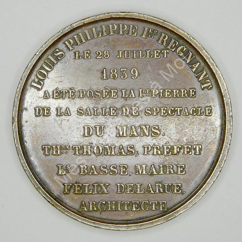 Louis-Philippe - 1ère pierre de la salle de spectacle du Mans - 1839 Louis-Philippe - 1ère pierre de la salle de spectacle du Mans - 1839