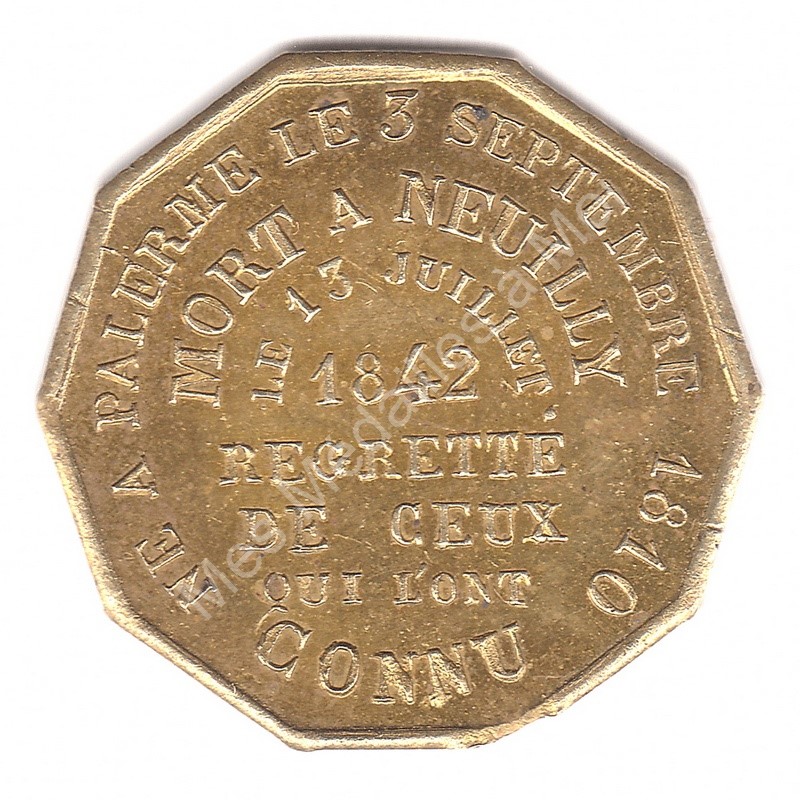 Ferdinand Philippe - Duc d'Orléans - Souvenir déplorable - 1842 Ferdinand Philippe - Duc d'Orléans - Souvenir déplorable - 1842