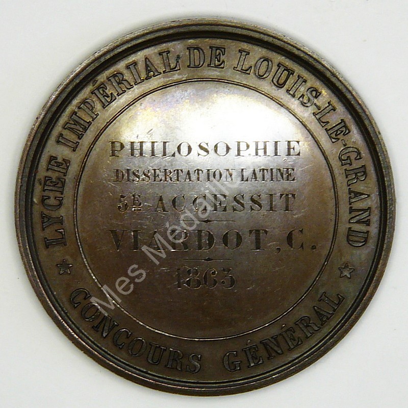 Napoléon III - Lycée Louis-le Grand - Concours Général 1863 Napoléon III - Lycée Louis-le Grand - Concours Général 1863