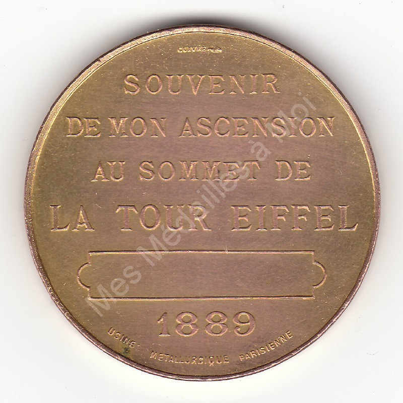 Souvenir Ascension Tour Eiffel 1889